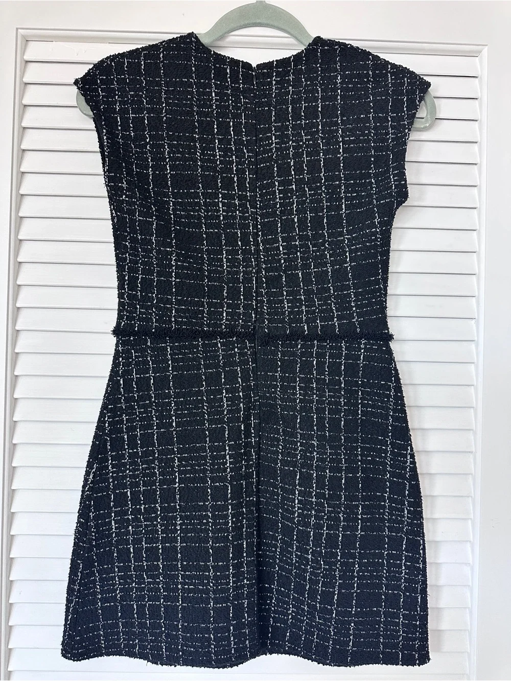 Zara Black and White Tweed Mini Dress Size S - Picture 7 of 16